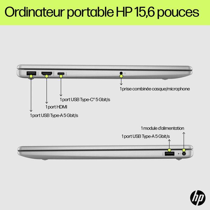 PC Portable HP 15-fd0129nf - Windows 11 - 15,6" FHD - Core i7-1355U - RAM 16Go - Stockage 512Go SSD - AZERTY