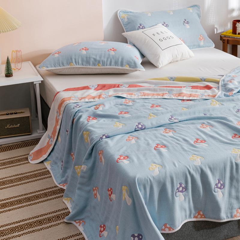 New Pure Cotton Six Layer Gauze Towel, Duvet Sheet, Double Air Conditioning Blanket, Annual All Cotton Sofa Towel, Seasonal Lunch Break Blanket