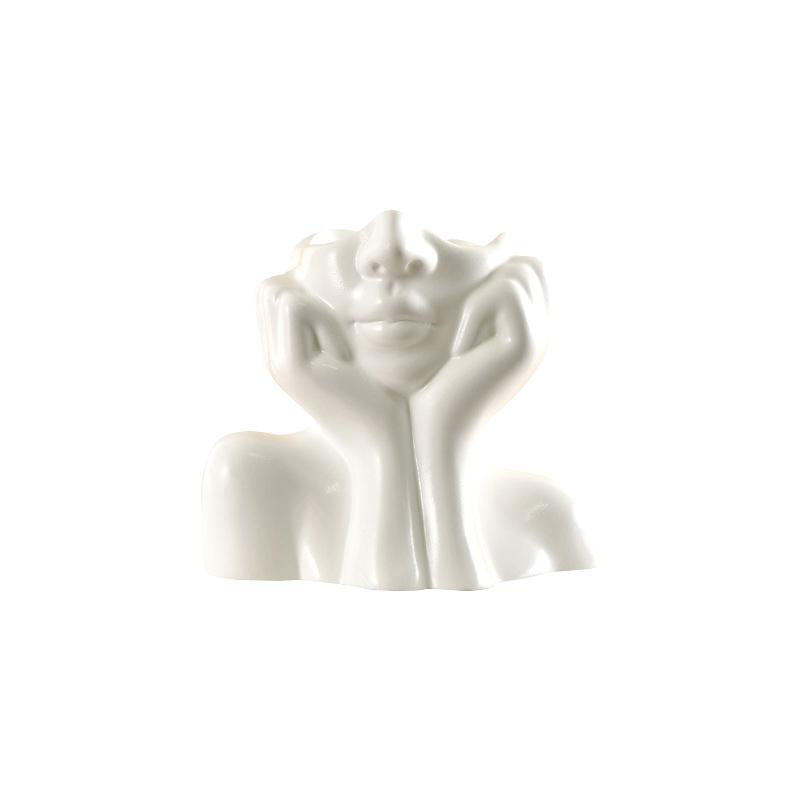 Ваза из винила в скандинавском стиле с изображением думающей девушки, художественная цветочная кашпо, индивидуальный и креативный декор, украшение ручной работы