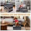 Dog Stairs, 3-Step Pet Stairs for Small Medium Dogs, Foldable Pet Steps Dog Ramp