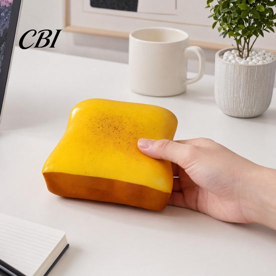Stress Relief Toy Bread Butter Squeeze Toy, Slow Rising Realistic PU Material Ball Toast Sensory Fidget for Anxiety, Birthday Party Gift, Christmas