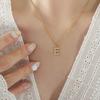 Fashion Trend Blogger With The Same 26-Letter Diamond Pendant Necklace Titanium Steel Gold-Plated Collarbone Chain Accessories