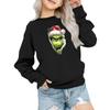 Kids' Fashion Loose-Fit Casual Long-Sleeve Christmas Print Oversized Crewneck Sweatshirt