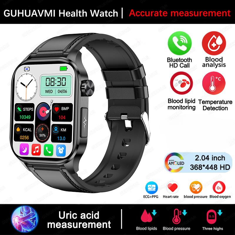 2025 Новые Смарт-часы для Управления Здоровьем Мужские ЭКГ+ФПГ Липиды Крови Мочевая Кислота Фитнес-Трекер Bluetooth Звонок Смарт-часы