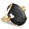 Gold Plated Ring 'Sissi' Black Gold - 19x12 Mm