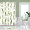 Geometric Sage Green Shower Curtain, Farmhouse Bathroom Shower Curtain Set, Art Print Bathroom Modern Decor Fabric with Hooks