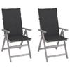 Day and Night - Day and Night Reclining Garden Chairs and Cushions 2 Pcs Solid Acacia Wood