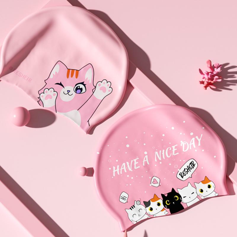 Шапочки для плавания с героями мультфильмов, водонепроницаемые, милые детские шапочки для плавания для мальчиков и девочек, защита ушей, шапочки для плавания, аксессуары для бассейна