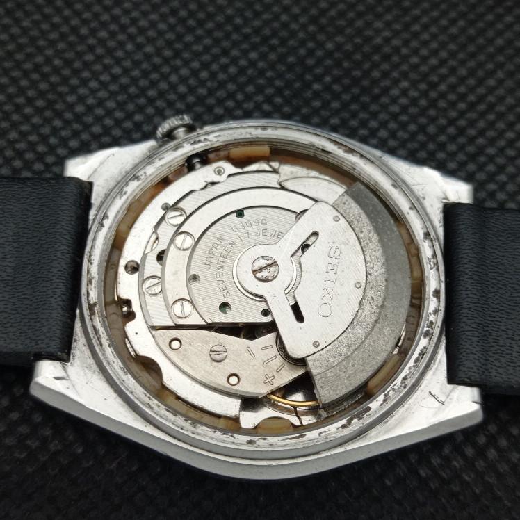 USED VINTAGE SEIKO 5 AUTOMATIC 6309A JAPAN MENS D/D WHITE WATCH 608e-a315938-9 SKU608e-a315938