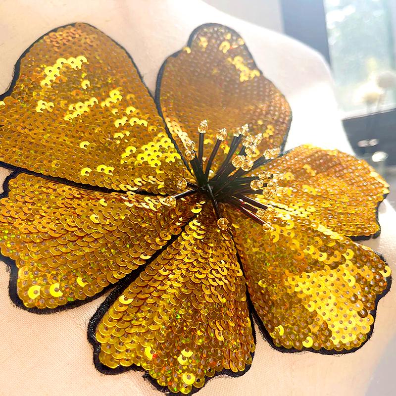 1 шт. Цветы Нашивки Модные Аксессуары Для Платья Сумка Декор Блестки Печать DIY Вышитая Аппликация Одежда Сшить Ручной Работы Нашивки