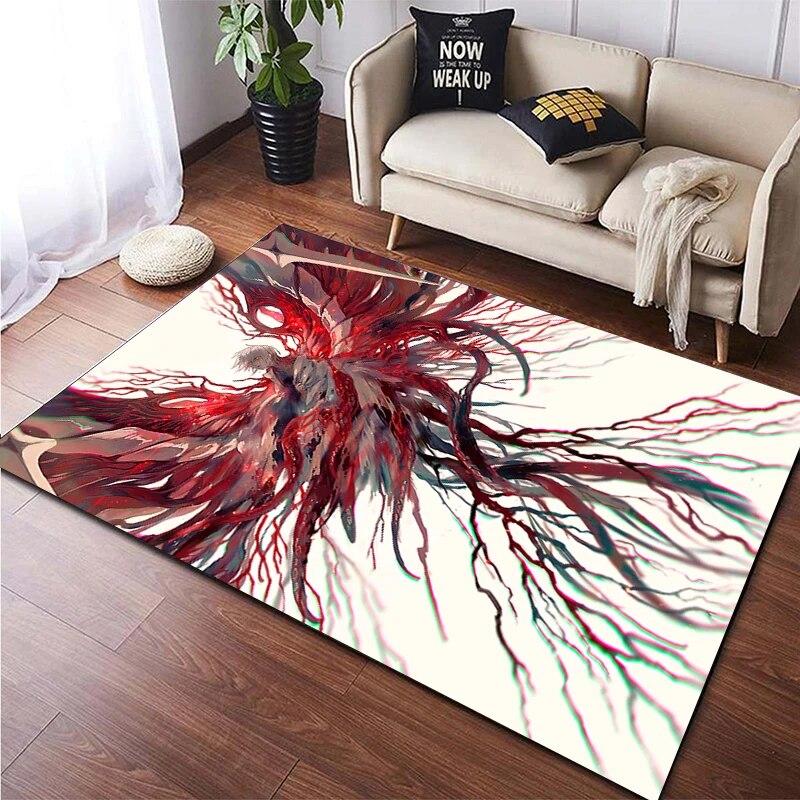 Hot Anime Tokyo Ghoul 3D Printed Carpet for Living Room Non-Slip Area Rug Bedroom Bedside Modern Home Decoration Floor Yoga Mat