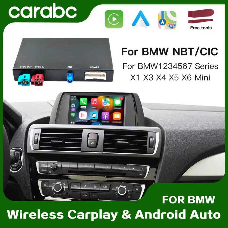 CARABC Беспроводной CarPlay для BMW F10 F01 X5 E70 X3 F25 F30 F31 F20 F21 MINI NBT CIC Система Android Auto Модуль Интеграции OEM