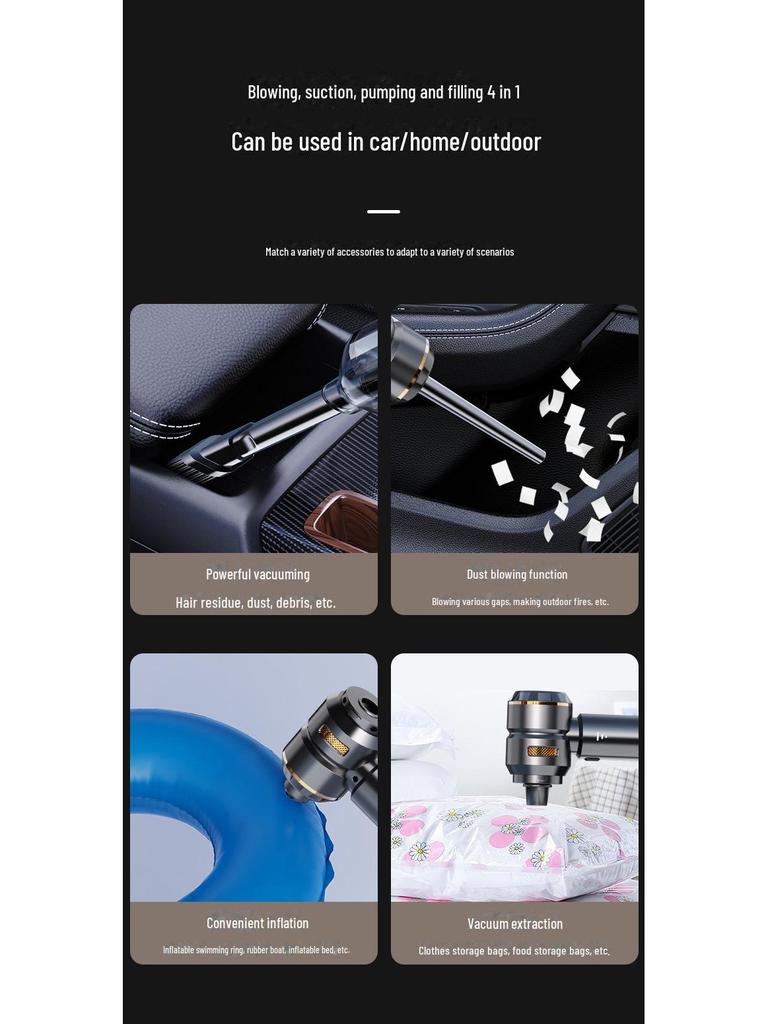 Мощный беспроводной ручной пылесос с бесщеточным двигателем, функцией выдувания пыли и нагнетания воздуха