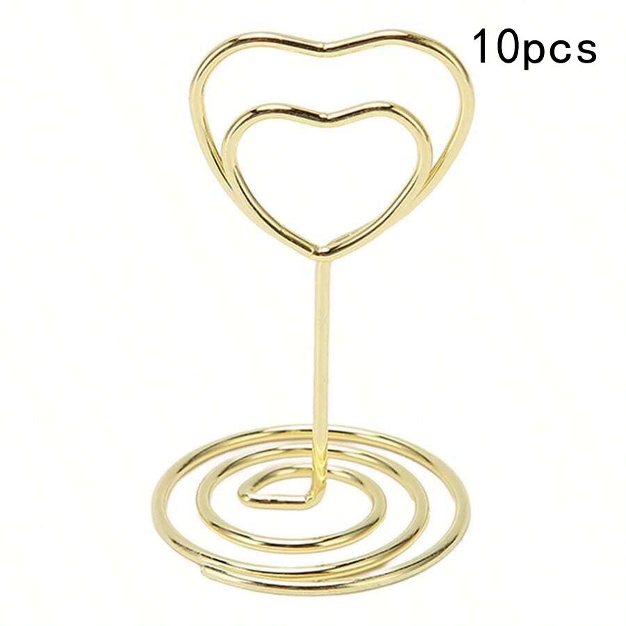 10-50pcs Mini Place Card Holder Table Number Holders Table Card Holders Wedding Heart Shaped Table Sign Picture Photo Holder