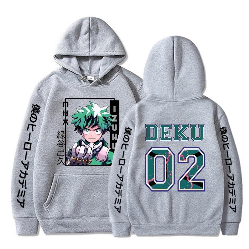 Anime My Hero Academy Midoriya Izuku DEKU Men's/Women's Hoodie Long Sleeve Loose Relaxed Sweatshirt Unisex Street Top