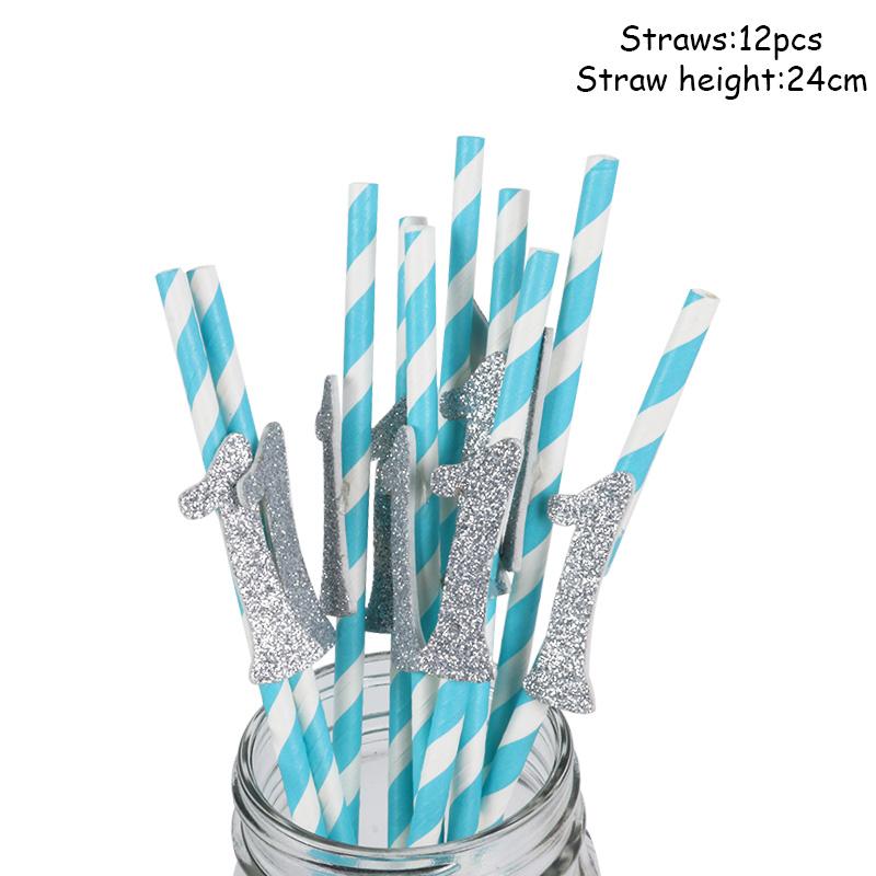 1 год Мальчик День рождения Первый день рождения Baby Shower Мальчик Украшения Синие латексные шары Набор конфетти Украшения для дня рождения Дети