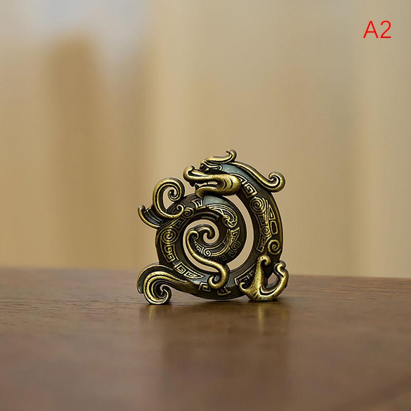 Счастливый Фэн-шуй Медный китайский дракон Креативный ретро держатель для благовоний Бытовая внутренняя линия Курильница для благовоний Домашний декор Ремесло
