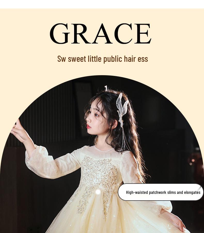 Роскошное платье для девочки-цветочницы - Принцессино платье на день рождения и свадебное платье для выступлений на фортепиано