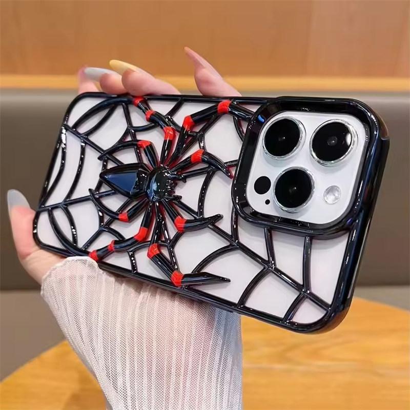 Модный полый чехол-паук для iPhone 16 Pro Max, дышащий чехол для отвода тепла для iPhone 15 Pro 14 13 12 11, мягкая кассета
