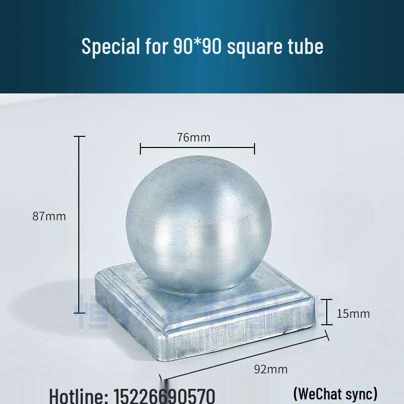 Wrought Iron Galvanized Ball Fence Post Cap for Square & Round Tubes