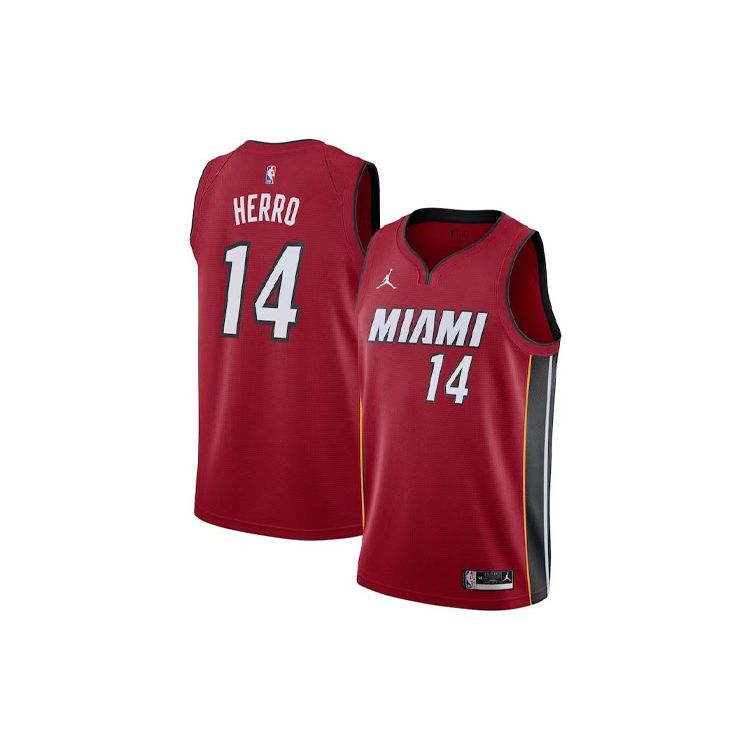 Nike Miami Heat Tyler Herro Fan Edition V-Neck Sleeveless Basketball Jersey Men Tops Red CV9483-608