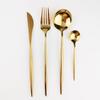 4pcs Gold Dinnerware Set Rainbow Knife Fork Spoon Dinner Set 304 Stainless Steel Flatware Set Kitchen Silverware Tableware Set