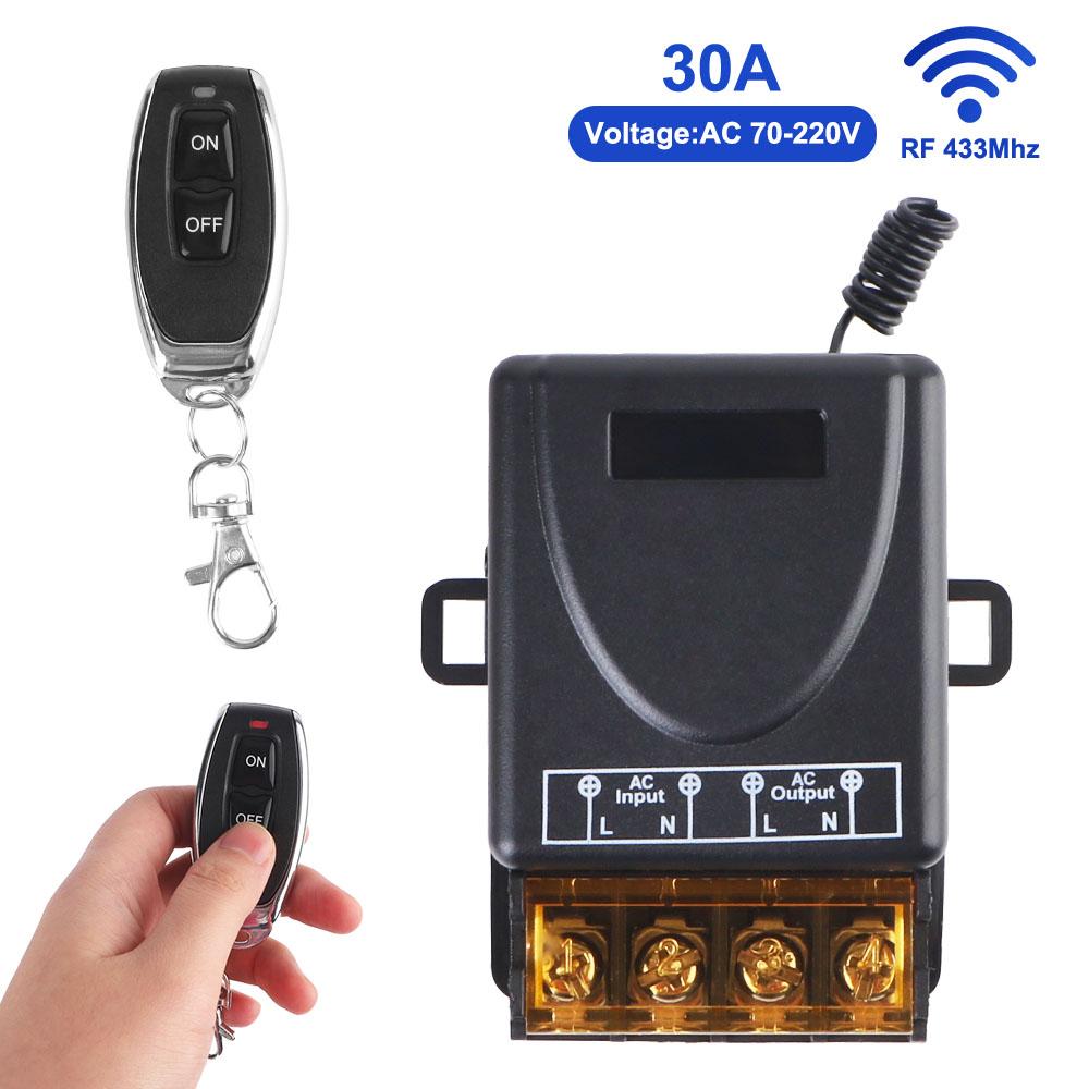 30A Управление Вкл-Выкл DC12-72V/AC85-265V RF433Mhz Реле Водяного Насоса Переключатель Дистанционного Приемника Лампы Настенный Светильник Выключатель Беспроводной