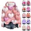 Women's Valentine's Day Printed Plush Warm Casual Jacket Sweater Winter Jacket