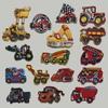 Car Set Applique On Clothes Embroidered Sew On Cool Truck Racing Car Earthmover Transfer Iron-On Heat Transfer New Garment Accessory Fabric DIY