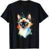Pop Art Watercolor Siamese Cat Artistic Color Splash Design Men Women Kids T-Shirt