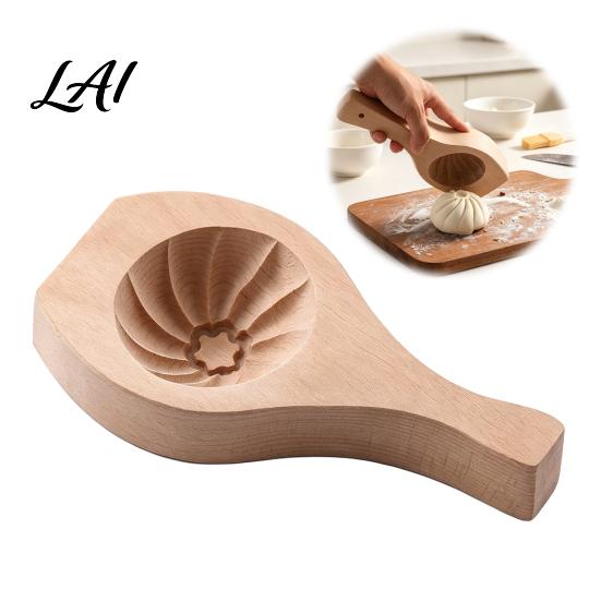 Handmade Bun Press Wooden Steamed Maker Mold Dough Pressing Tool for Buns Solid Kitchen Baking Gadget Wood Asian Dumpling Pastry Shaping And