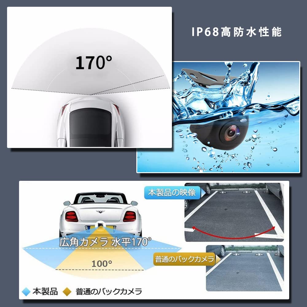 Камера заднего вида YuraYura, 1 мегапиксель, водонепроницаемая, IP68, пыленепроницаемая, 12 В, 720p, сверхширокоугольная,