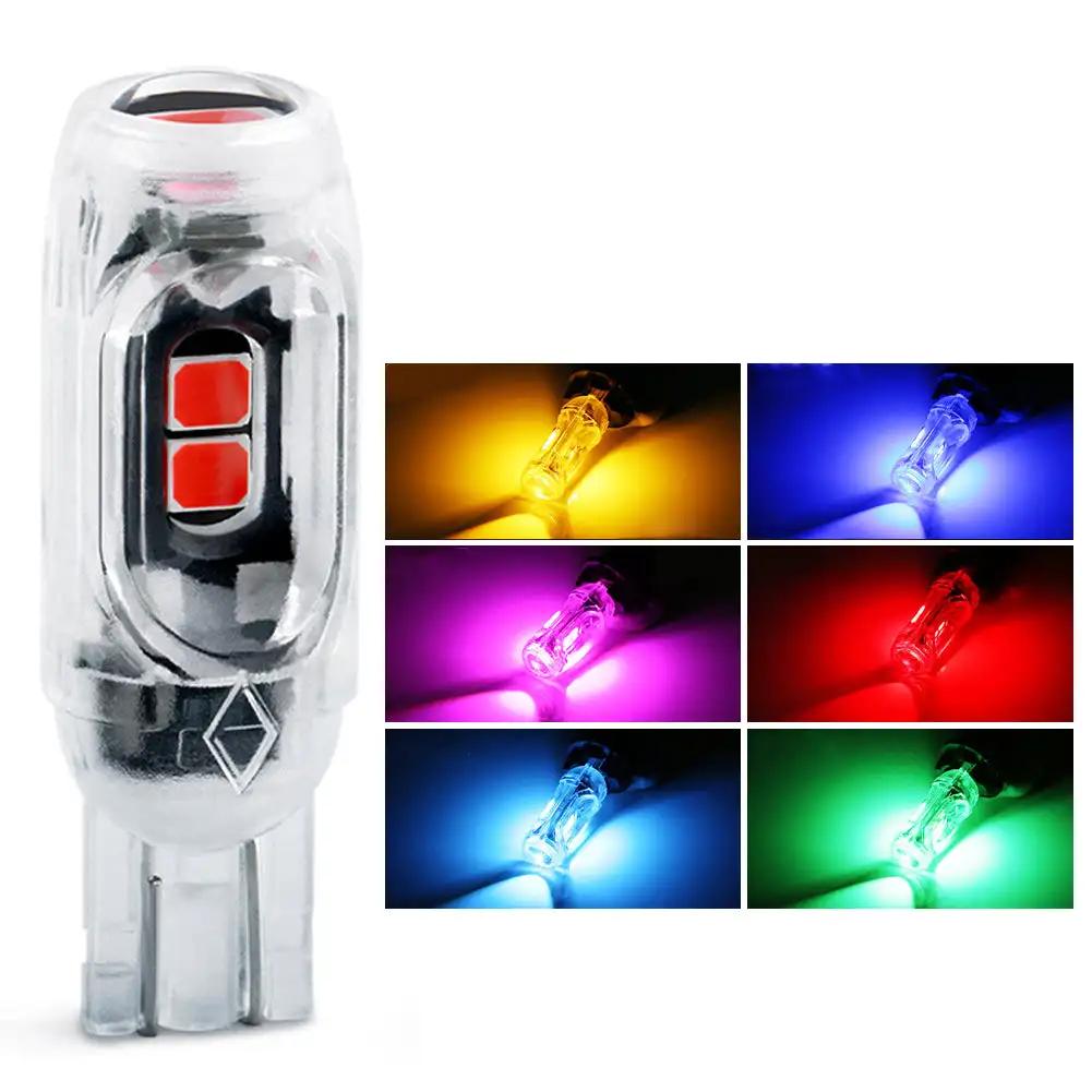 10 шт. T10 W5w белый красный синий авто светодиодный багажник тормозной указатель поворота лампа автомобильный парковочный задний фонарь фонарь заднего хода подсветка номерного знака 12 В