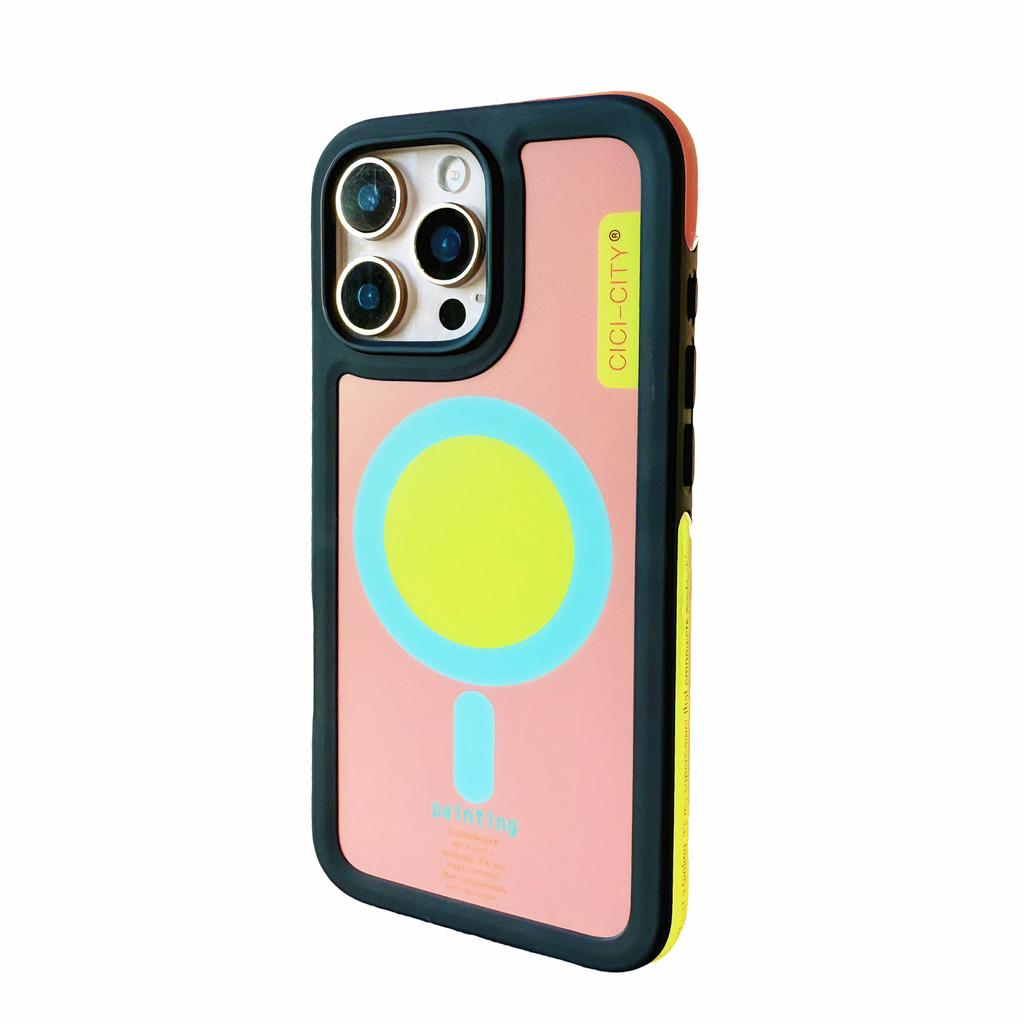 Роскошный магнитный чехол для телефона для iPhone 17 16 15 Pro Max 13 14 Для Magsafe Беспроводная зарядка Дофаминовый Цветной Блок Защитная крышка