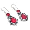 Garnet Gemstone 925 Sterling Silver Earring 1.97"