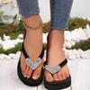 Fashion Vintage Wedges Med Heel Flip Flops for Ladies Chunky Platform Slip On Slippers Women Summer Hot Sale Beach Home Shoes Women