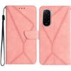 For Xiaomi Poco M7 4G (EU) (171mm) Case Skin Touch Lines Imprinted PU Leather Flip Phone Cover