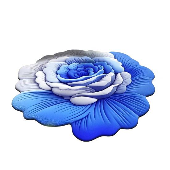 Floor Mat 3D Floral Design Non-Slip Dot-Embossed Backing Quick-Drying Plush Carpet Soft Comfort Bath Rug Home Decor