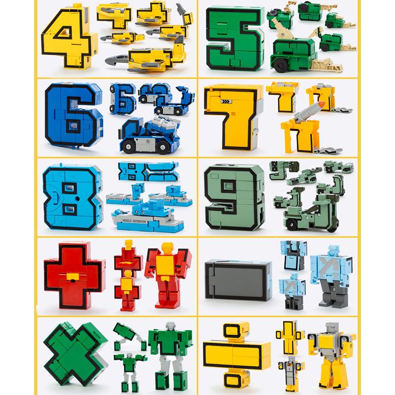 Сделай сам Креативные строительные блоки Развивающие игрушки Сборная фигурка Трансформация Номер Робот Деформирующийся робот Игрушка для ребенка