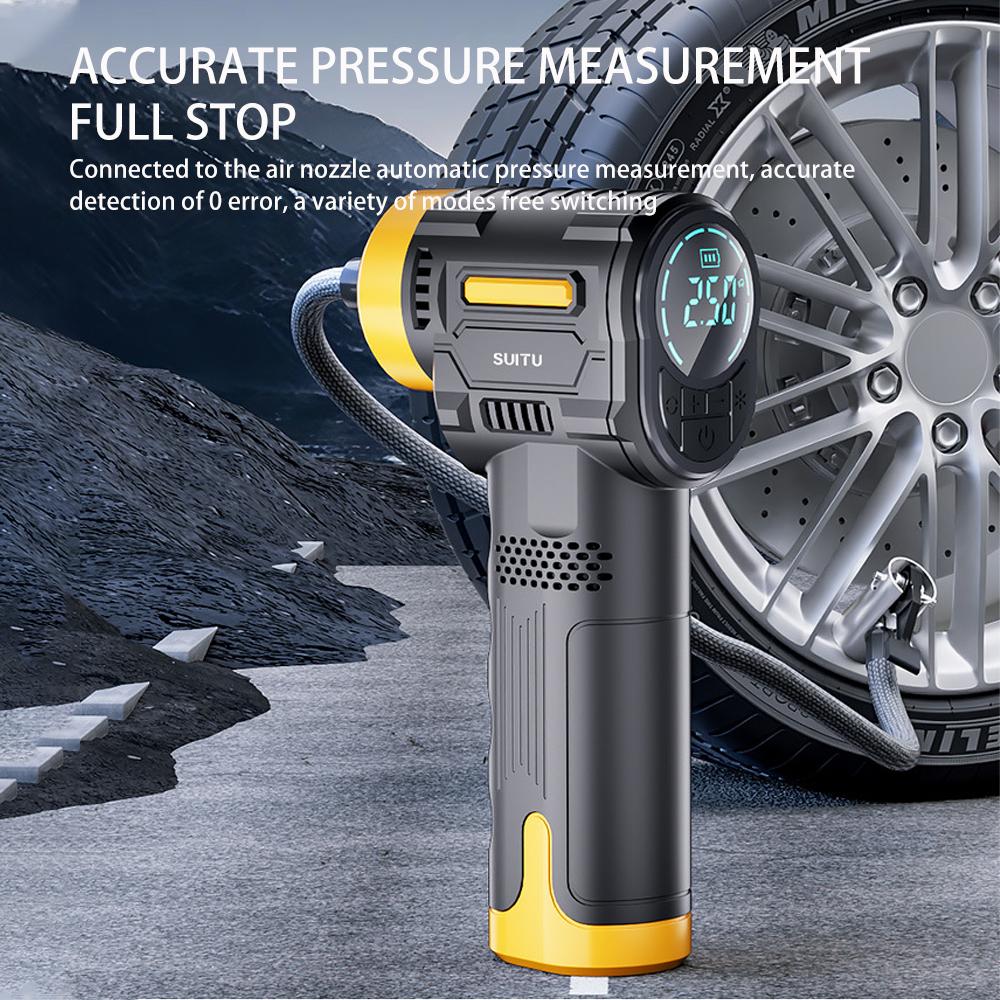 Портативный электрический автомобильный насос для накачивания шин, беспроводной ручной воздушный насос с интеллектуальным цифровым дисплеем для аксессуаров для мотоциклов
