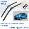 2 шт. передние щетки стеклоочистителя для Ford Fiesta 7 2008-2021 26 "+ 15" оконные щетки резак аксессуары 2008 2009 2010 2011 2012 2013 201
