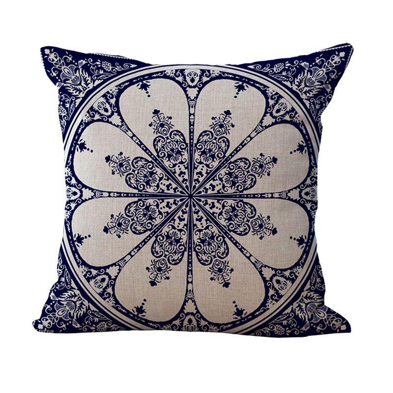 Chic Vintage Cotton Linen Throw Pillow Case Cushion Cover For Sofa And Bedside