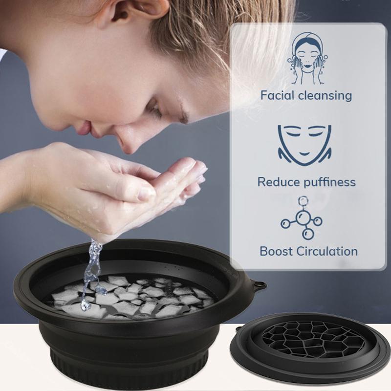 1 Pcs Large Foldable Silicone Bowl For Face Ice Bath And Home Skincare Routine Portable Face Dipping Bowl For Women And Girls
