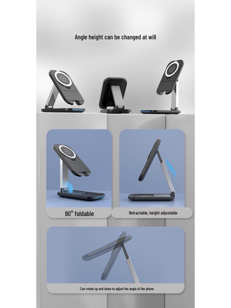 Foldable Magnetic 3-in-1 Wireless Charger for Apple Devices