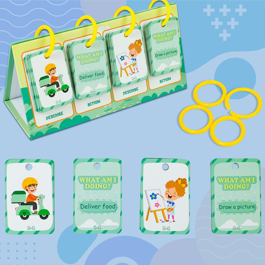 96 шт. Карточки для развития действия и познания, настольная модель, обучающая карточка, тренировка мышления, изучение английского языка, флеш-карты, детские развивающие игрушки