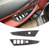Для BMW 4 серии G22 G23 2020-23 ABS Углеродное волокно Рамка кнопки переключателя стеклоподъемника окон автомобиля Накладка Наклейки Автоаксессуары