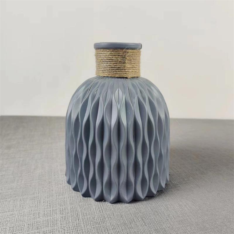 Modern Flower Vase Imitation Ceramic Flower Pot Decoration Home Plastic Vase Flower Arrangement Nordic Style Home Decoration