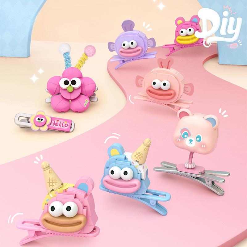 Строительные блоки из скорлупы кокоса, заколки с пандой, кошка, животное, забавные аксессуары для игр в дофамин, подарок для маленьких девочек, Loz
