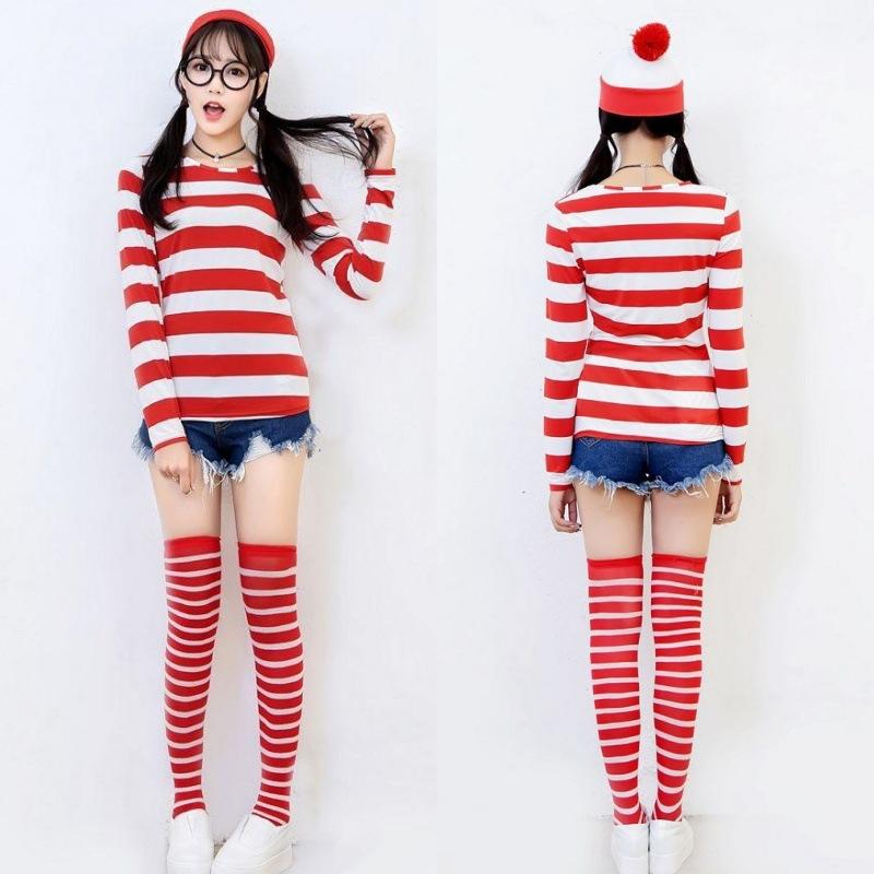 Children's Day Anime Smart Wally Where's Wally Parent-Child Clothing Halloween Costume Cosplay