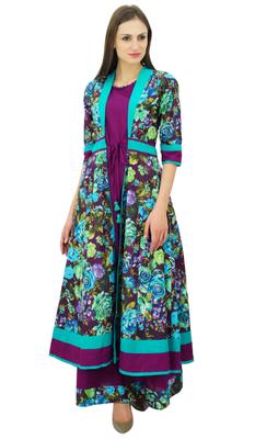 Дизайнерское платье Kurta Maxi из 2 предметов из хлопка Kurti Индийская одежда на заказ